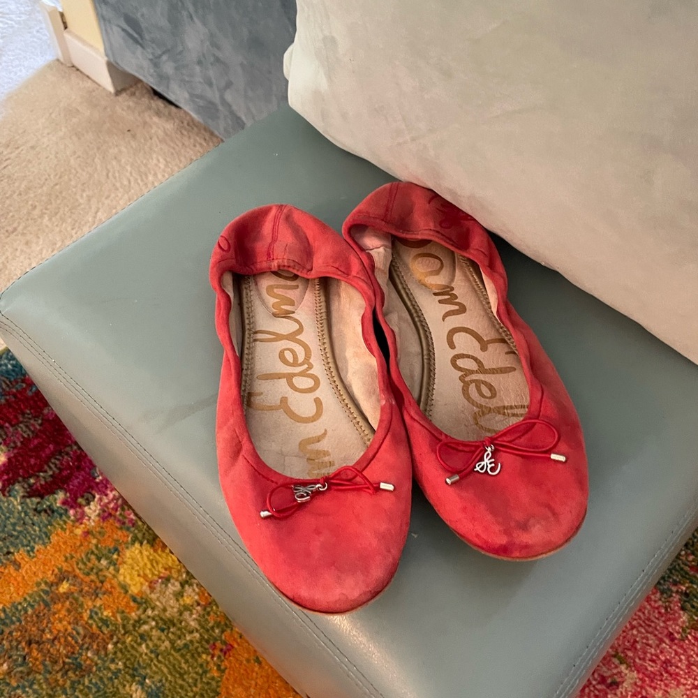 SAM EDELMAN faux orange/peach flat